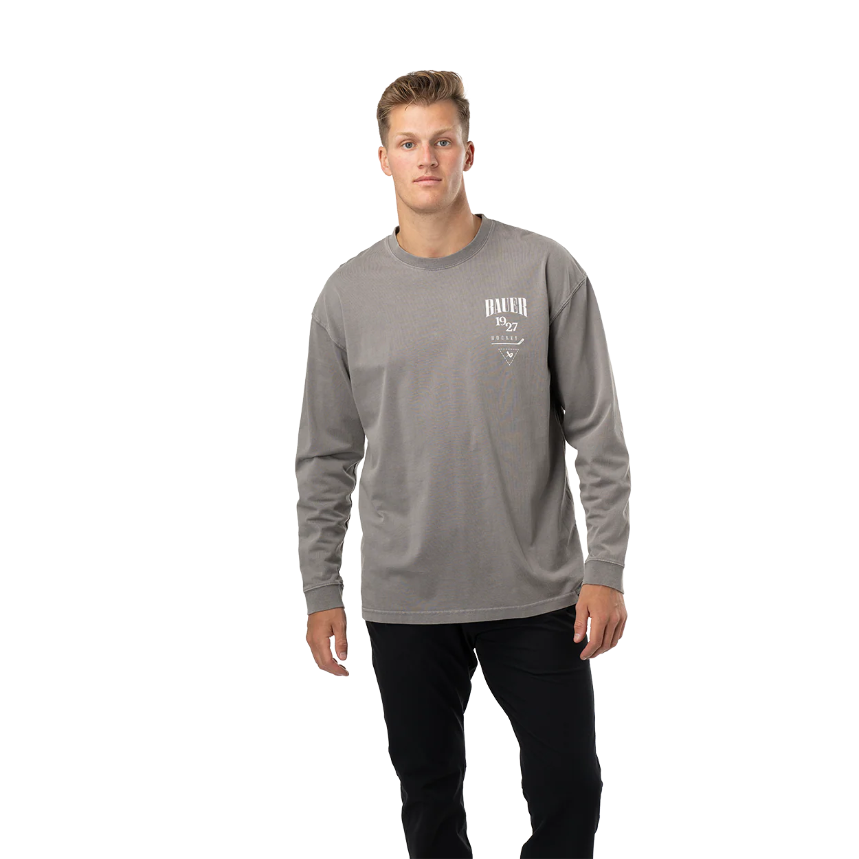 BAUER STACKED ACIDWASH LONGSLEEVE TEE SENIOR