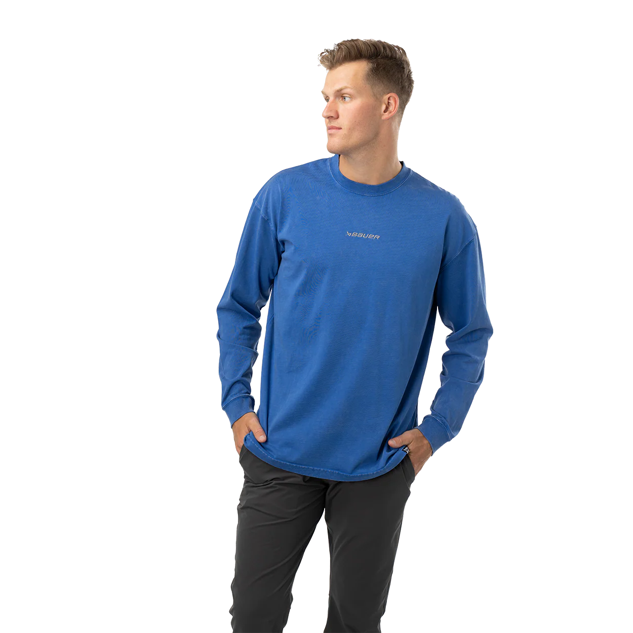 BAUER CENTER ICE ACIDWASH LONGSLEEVE TEE SENIOR