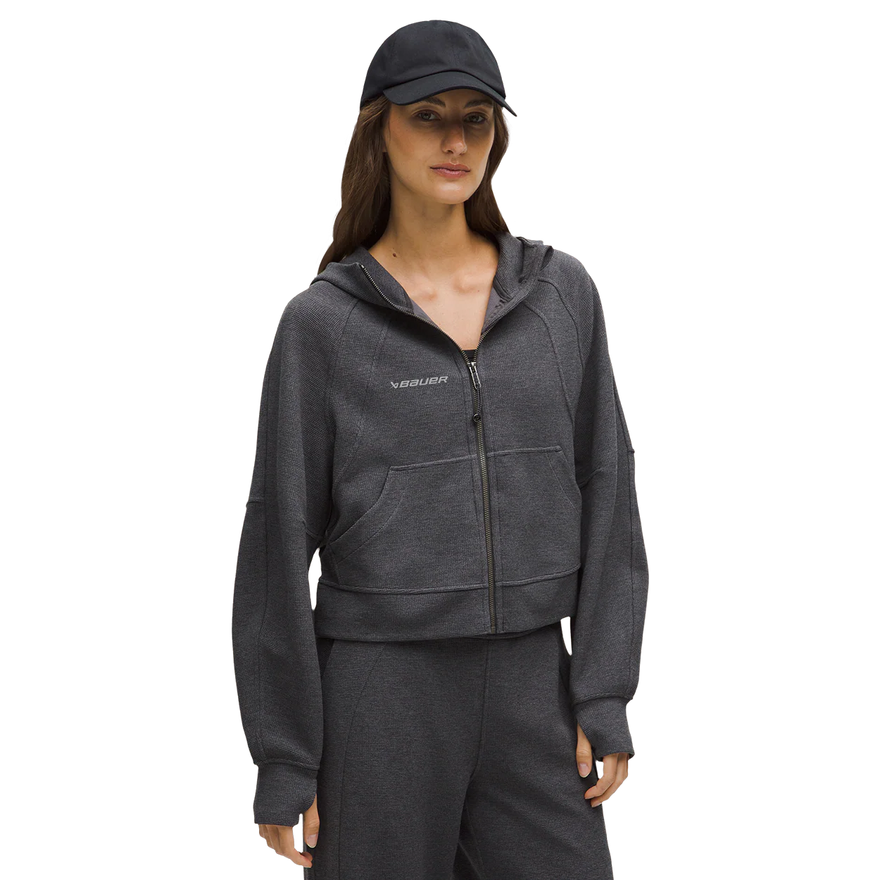BAUER lululemon WAFFLE FULL ZIP HOODIE WOMENS